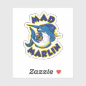 duidelijke Mad Marlin sticker (Vel)