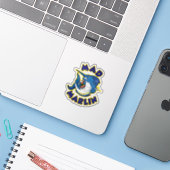 duidelijke Mad Marlin sticker (Laptop met iPhone)