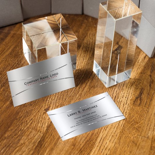 Duidelijke Metallic Faux Zilver Roestvrij Staal Ki Visitekaartje