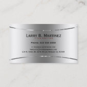 Duidelijke Metallic Faux Zilver Roestvrij Staal Ki Visitekaartje (Achterkant)