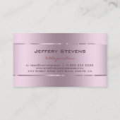 Duidelijke Metallic Roze Tint Roestvrij Staalblik Visitekaartje (Achterkant)