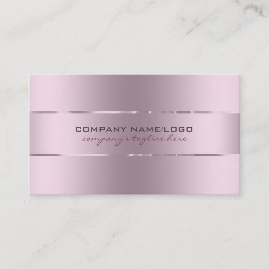 Duidelijke Metallic Roze Tint Roestvrij Staalblik Visitekaartje (Voorkant)