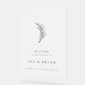 Duidelijke minimalistische botanische bruiloft wel acryl bord (Hoek)