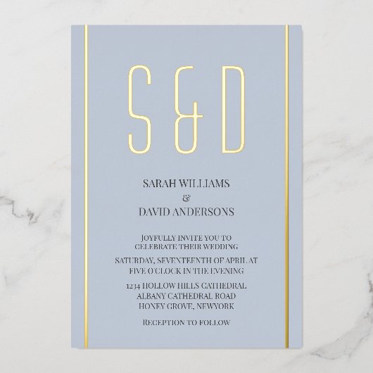 Duidelijke minimalistische chique moderne script b folie uitnodiging (Voorkant)