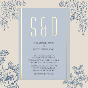 Duidelijke minimalistische chique moderne script b folie uitnodiging