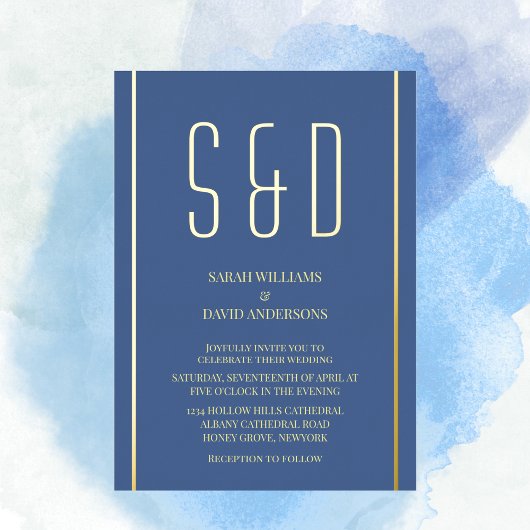 Duidelijke minimalistische chique moderne script b folie uitnodiging