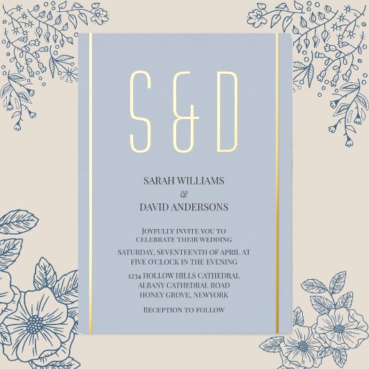 Duidelijke minimalistische chique moderne script b folie uitnodiging