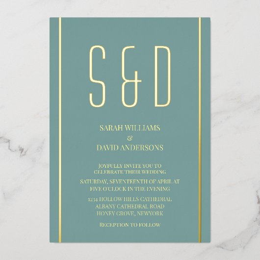 Duidelijke minimalistische chique moderne script b folie uitnodiging (Voorkant)