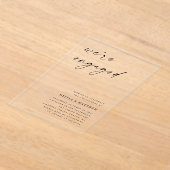 Duidelijke Minimalistische Engagement Party | Mode Acryl Uitnodigingen (Laagn)