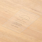 Duidelijke minimalistische huwelijksuitnodiging acryl uitnodigingen (Laagn)