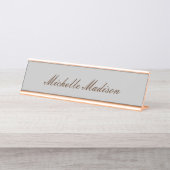 Duidelijke minimalistische moderne handschriftkall bureau naambordje (Voorkant)