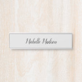 Duidelijke minimalistische moderne handschriftkall deurbordje (Voorkant)