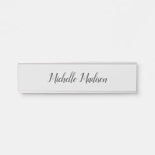 Duidelijke minimalistische moderne handschriftkall deurbordje (Voorkant)