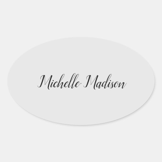 Duidelijke minimalistische moderne handschriftkall ovale sticker (Voorkant)