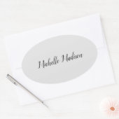 Duidelijke minimalistische moderne handschriftkall ovale sticker (Envelop)