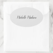 Duidelijke minimalistische moderne handschriftkall ovale sticker (Tas)