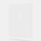 Duidelijke minimalistische olijftak bruiloft welko acryl bord (Hoek)