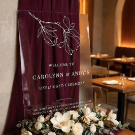 Duidelijke minimalistische Unplugged Wedding Cerem Acryl Bord