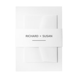 Duidelijke Moderne Bruid en bruidegom Namen Bruilo Uitnodigingen Wikkel