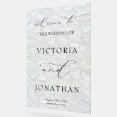 Duidelijke Moderne & Elegante Bloemen Huwelijk Wel Acryl Bord (Hoek)