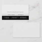 Duidelijke Moderne Professionele Zwarte Witte Grij Visitekaartje (Voorkant / Achterkant)