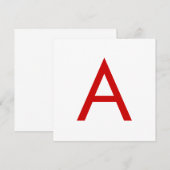 Duidelijke Moderne Witte Rode Monogram Initiaal Le Kaart (Voorkant / Achterkant)