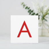 Duidelijke Moderne Witte Rode Monogram Initiaal Le Kaart (Staand voorkant)