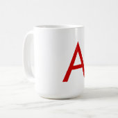 Duidelijke Moderne Witte Rode Monogram Initiaal Le Koffiemok (Voorkant links)