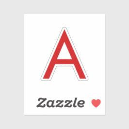 Duidelijke Moderne Witte Rode Monogram Initiaal Le Sticker