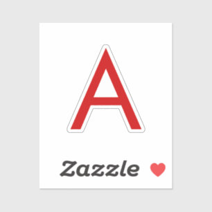 Duidelijke Moderne Witte Rode Monogram Initiaal Le Sticker