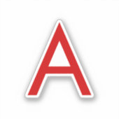 Duidelijke Moderne Witte Rode Monogram Initiaal Le Sticker (Voorkant)