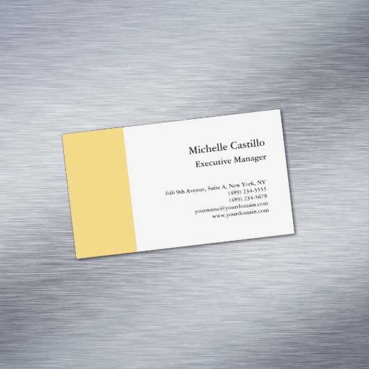 Duidelijke Professionele Minimalist Magnetisch Visitekaartje (Voorbeeld)