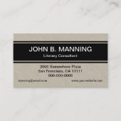 Duidelijke Professionele Tan en Zwarte Streep Visitekaartje (Voorkant)