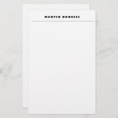 Duidelijke Professionele Zwart-wit Minimalist Briefpapier (Voorkant / Achterkant)