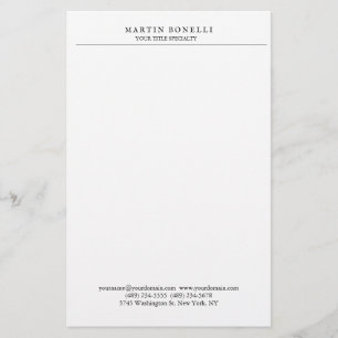 Duidelijke Professionele Zwart-wit Minimalist Briefpapier