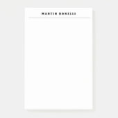 Duidelijke Professionele Zwart-wit Minimalist Post-it® Notes (Voorkant)