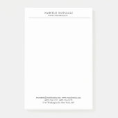 Duidelijke Professionele Zwart-wit Minimalist Post-it® Notes (Voorkant)