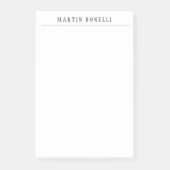 Duidelijke Professionele Zwart-wit Minimalist Post-it® Notes (Voorkant)