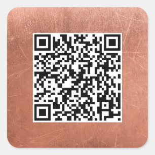 Duidelijke QR-Code Elegant Koper Brons Professione Vierkante Sticker