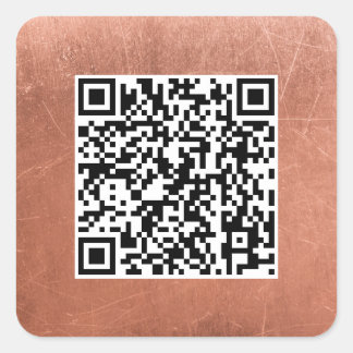 Duidelijke QR-Code Elegant Koper Brons Professione Vierkante Sticker