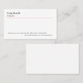 Duidelijke Rode Lijn Witte Minimaal Moderne Profes Visitekaartje (Voorkant / Achterkant)