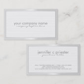 Duidelijke Slick Witte Monotonen Strepen Patroon 2 Visitekaartje (Voorkant / Achterkant)