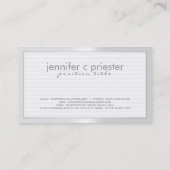 Duidelijke Slick Witte Monotonen Strepen Patroon 2 Visitekaartje (Achterkant)