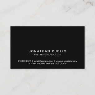 Duidelijke stijlvolle minimalistische moderne zwar visitekaartje
