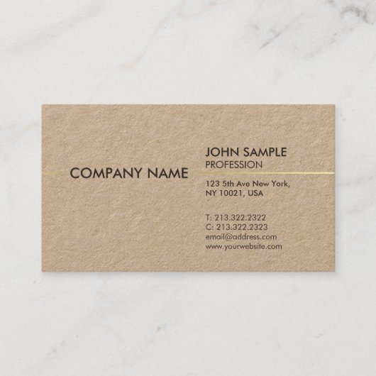 Duidelijke Stijlvolle Moderne Professionele Elegan Visitekaartje (Voorkant)