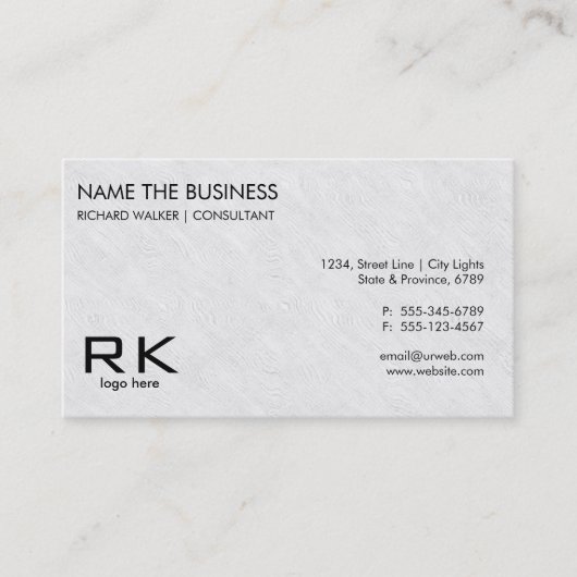 Duidelijke Subtiele Witte Elegante Professionele A Visitekaartje (Voorkant)