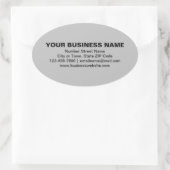 Duidelijke Teksten en handelsmerk op grijze ovale  Ovale Sticker (Tas)