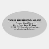 Duidelijke Teksten en handelsmerk op grijze ovale  Sticker (Voorkant)