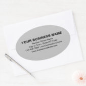 Duidelijke Teksten en handelsmerk op grijze ovale  Sticker (Envelop)