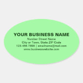 Duidelijke Teksten en merk op lichtgroen Ovale Sticker (Voorkant)